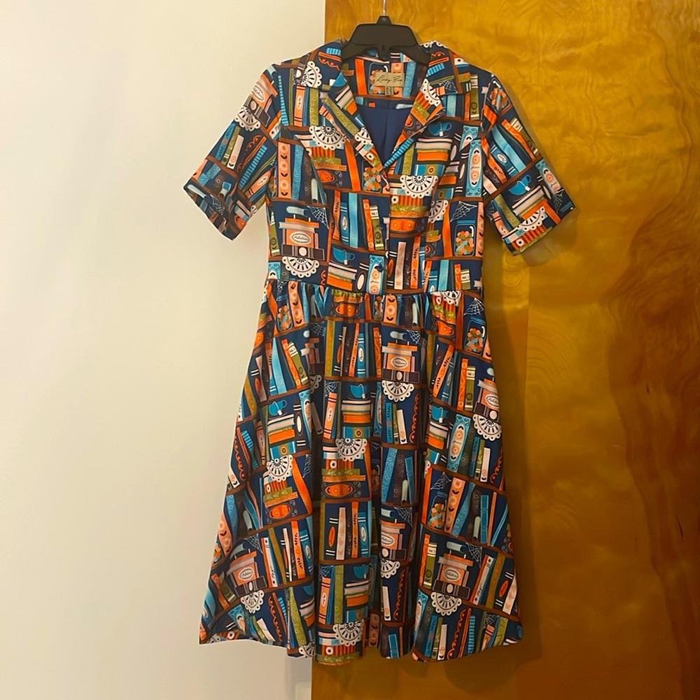 NWOT Lindy Bop dress in book print